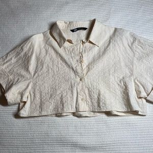 100 % cotton Zara button up, crop top